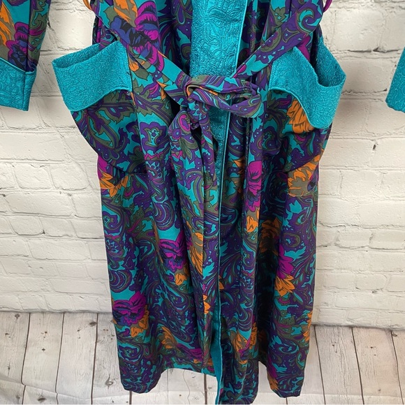 VICTORIA'S SECRET Gold Label Floral Paisley Kimono Dressing Robe size medium - Picture 4 of 6